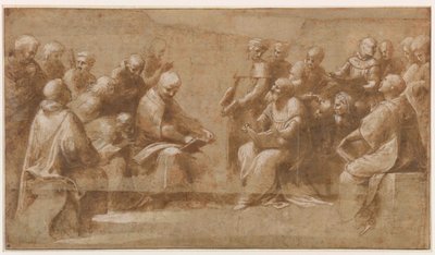 Studie voor De Disputatie van het Heilig Sacrament, 1508-1510 door Raphael