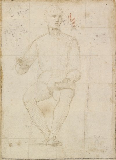 Studie van een zittende man, begin 16e eeuw door Raphael
