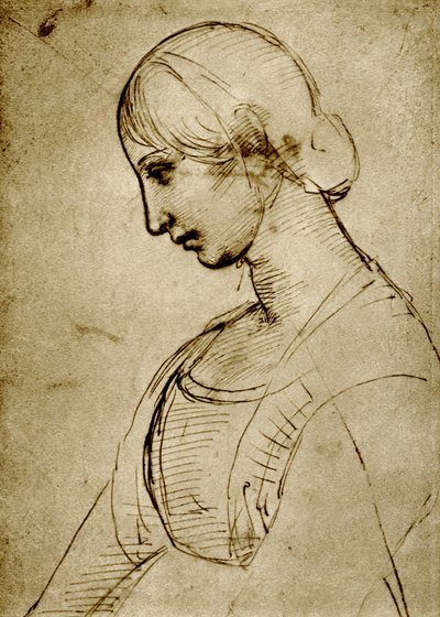 Studie van een Madonna door Raffaello Sanzio Raphael