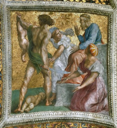 Het oordeel van Salomo Plafondfresco in Stanza della Segnatura, ca 1510-1511 door Raphael