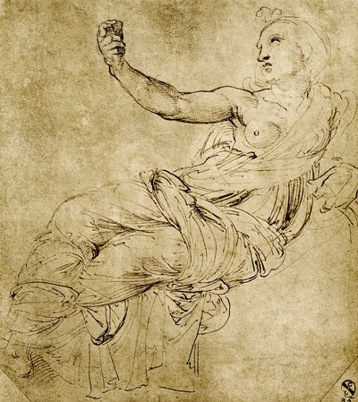 De muze Euterpe door Raffaello Sanzio Raphael