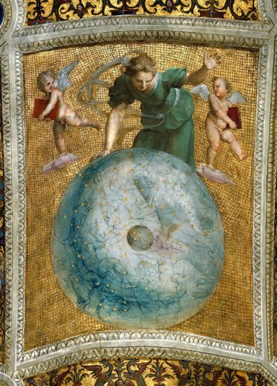 De Primum mobile. Plafondfresco in Stanza della Segnatura, ca. 1510-1511 door Raphael
