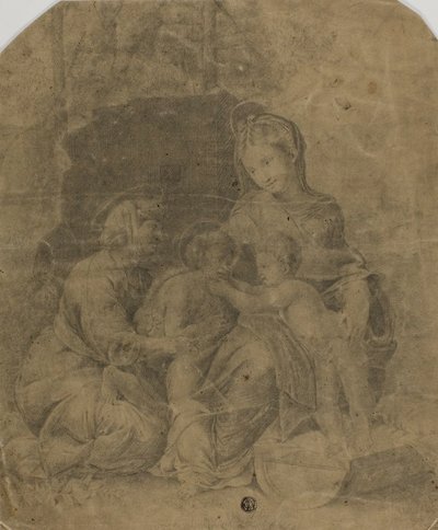 De Maagd en het Kind met Sint-Elizabeth en de jonge Johannes de Doper door Raphael