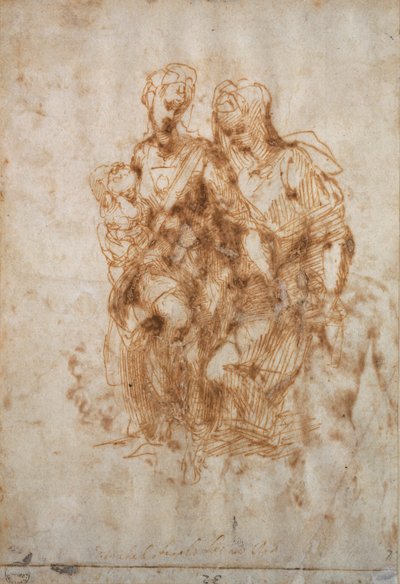 De Maagd en het Kind met Sint-Anna, ca. 1500-1520 door Raphael