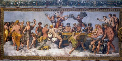 Bruiloftsbanket van Cupido en Psyche, 1517 door Raphael