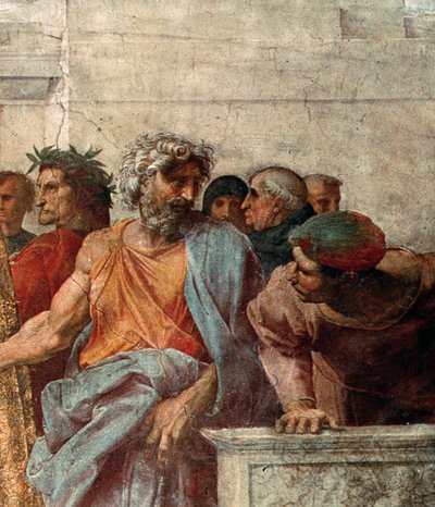 Disputa, uit de Stanza della Segnatura, 1508-11 (detail) door Raffaello Sanzio Raphael