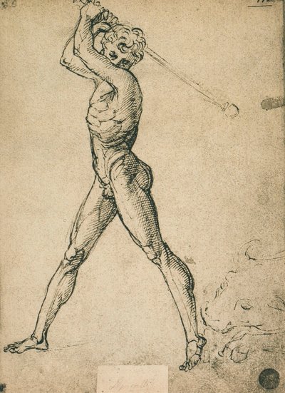 Hercules doodt de stier door Raffaello Sanzio Raphael