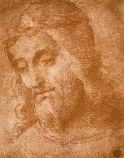 Studie voor het gezicht van de Verlosser door Raffaello Sanzio Raphael