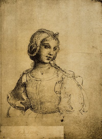 Studie van een vrouw door Raffaello Sanzio Raphael