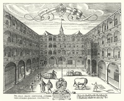 De Fondaco dei Tedeschi, hoofdkwartier van Duitse kooplieden in Venetië door Raphael Custos