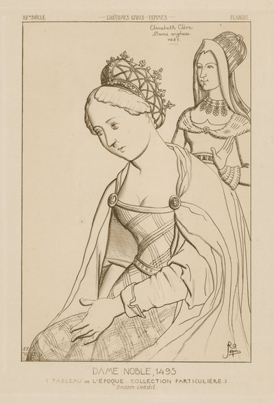 Elizabeth Clere, Engelse edelvrouw, 1495 door Raphael Jacquemin