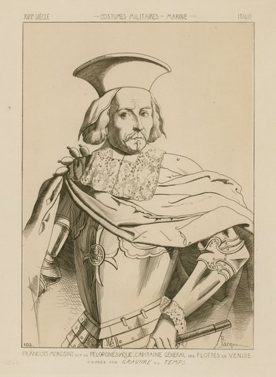 Francesco Morosini, genaamd Peloponnesiaco, Generaal Kapitein van de Vloten van Venetië door Raphael Jacquemin
