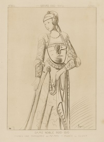 Adellijke vrouw, 1500-1510 door Raphael Jacquemin