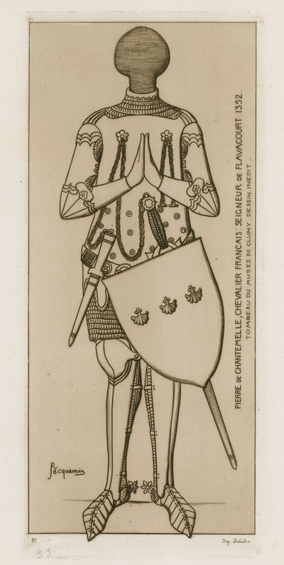 Pierre de Chantemelle, Franse ridder, Seigneur de Flavacourt, 1352 door Raphael Jacquemin