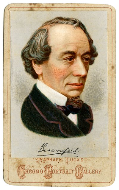 Benjamin Disraeli, 1e Graaf van Beaconsfield, 19e eeuw Britse conservatieve politicus door Raphael Tuck