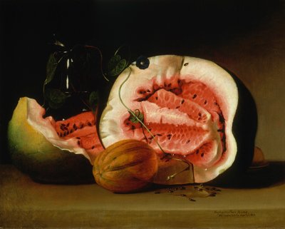 Meloenen en ochtendglorieën door Raphaelle Peale