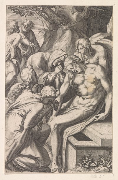 Bewening en graflegging van Christus door Raphaël Sadeler (I)