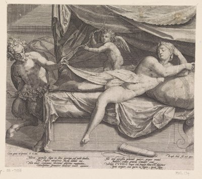 Jupiter en Antiope door Raphaël Sadeler (I)