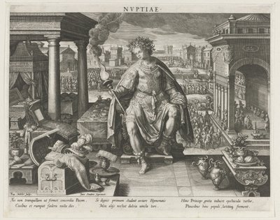 Nuptiae als personificatie van het huwelijk door Raphaël Sadeler (I)