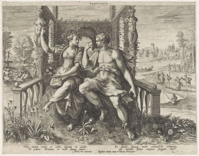 Sanguinisch temperament door Raphaël Sadeler (I)