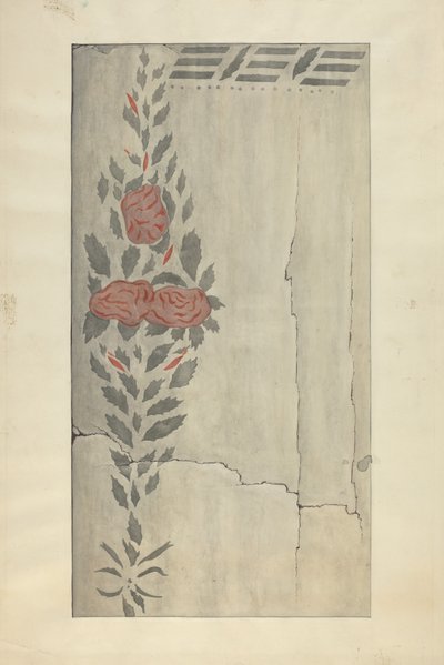 Muurstencil sectie, ca. 1937 door Ray Holden