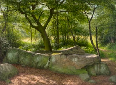 Door Adel Crags: een schitterende septemberochtend, 2001 (olieverf op board) door Raymond Booth