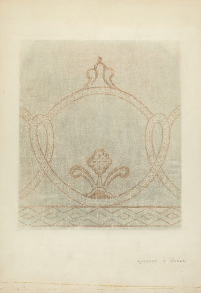 Muurschildering Restauratietekening, c. 1940 door Raymond E. Noble