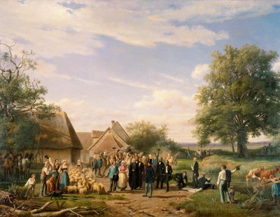 Napoleon III bezoekt de boerderij van Coudray in Sologne door Raymond Esbrat