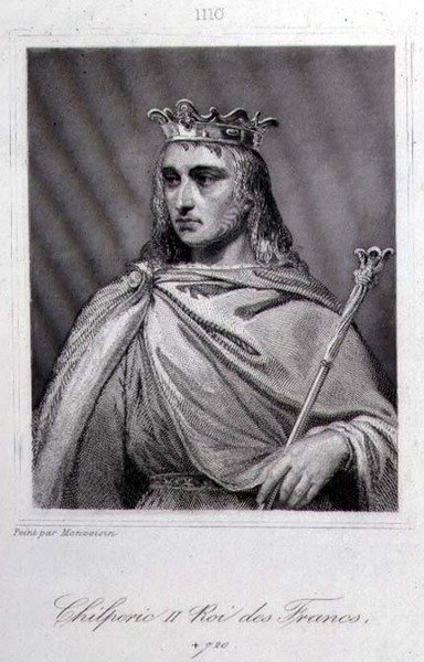 Chilperik II (c.675-721) koning van Neustrië door Raymond Quinsac (after) Monvoisin