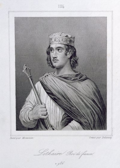 Lothair (941-986) Koning van Frankrijk, gegraveerd door Delannoy door Raymond Quinsac Monvoisin