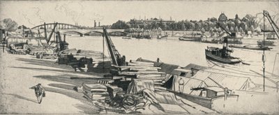 De haven Henri IV, 1915 door Raymond Ray Jones