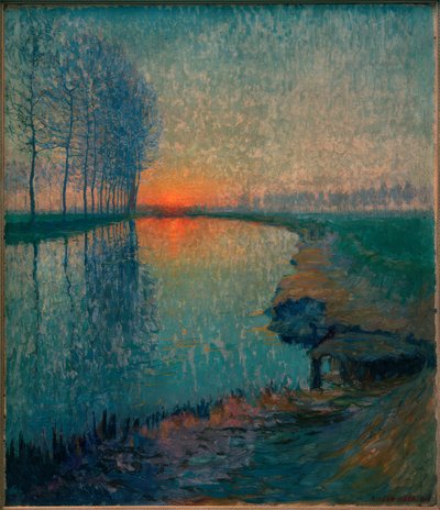 Zonsondergang aan de Nete door Raymond de la Haye