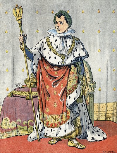 Portret van keizer Napoleon I (1769-1821) Illustratie door Raymond de Neziere in 