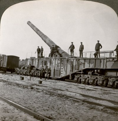 16 inch spoorwegkanon dat de Hindenburglinie verwoestte, Eerste Wereldoorlog, Frankrijk, 1917-1918 door Realistic Travels Publishers