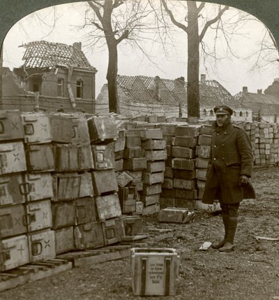 Achtergelaten Duitse munitie bij Cambrai, Eerste Wereldoorlog, 1914-1918 door Realistic Travels Publishers