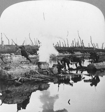 Britse troepen aan het IJzerkanaal, Vlaanderen, België, Eerste Wereldoorlog door Realistic Travels Publishers