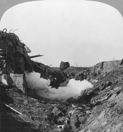 De verovering van een Duitse bunker, Croisilles, Frankrijk, Eerste Wereldoorlog, c1917-c1918 door Realistic Travels Publishers