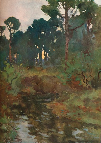 Decoratieve landschapsstudie, ca. 1903 door Reginald Jones