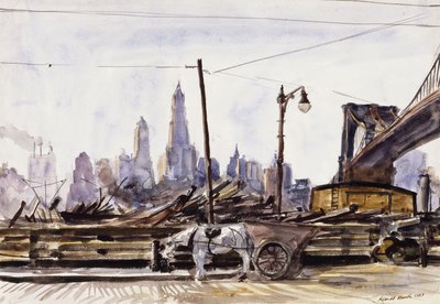 Brooklyn Bridge door Reginald Marsh