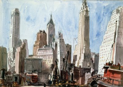 Wolkenkrabbers door Reginald Marsh