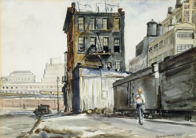 Spoorwegen, New York door Reginald Marsh