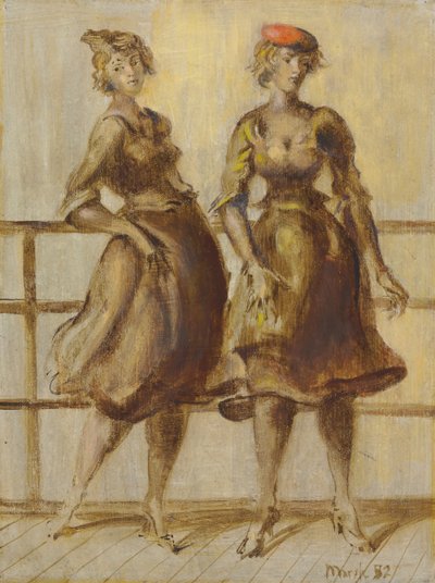 Twee vrouwen door Reginald Marsh