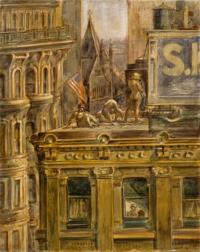 Uitzicht vanuit mijn raam door Reginald Marsh