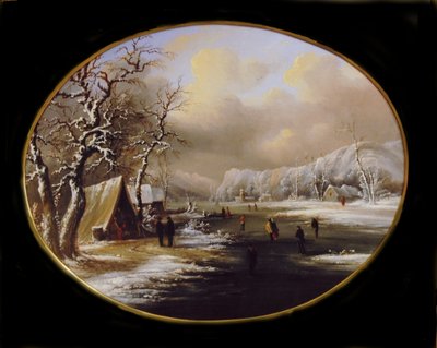 Winter Schaatsen in New Jersey, ca. 1847 door Regis Francois Gignoux