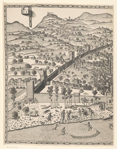 Gezicht op Florence (linkerdeel) door Reichsdruckerei