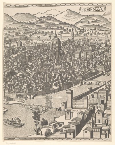 Gezicht op Florence (middelste deel) door Reichsdruckerei