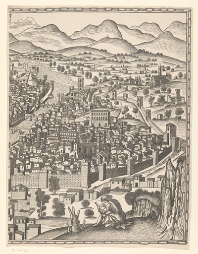 Gezicht op Florence door Reichsdruckerei