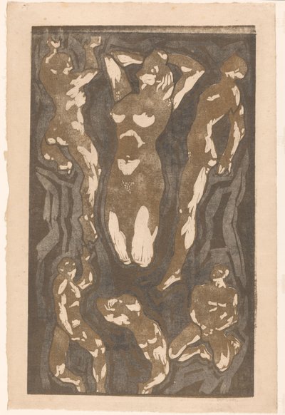 Compositie met zes menselijke figuren door Reijer Stolk (signed by artist)