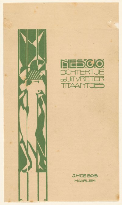 Bandontwerp voor: Nescio, Dichtertje, de uitvreter en titaantjes, 1918 door Reijer Stolk