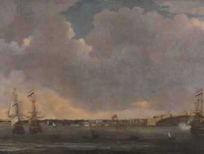 Gezicht op Tripoli door Reinier Nooms (signed by artist)